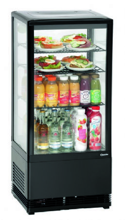 Vitrine rfrigre de comptoir panoramique noire - 78 litres - 435x385x960 mm