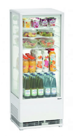 Vitrine rfrigre de comptoir panoramique blanche - 98 litres - 435x385x1105 mm