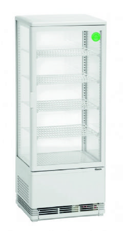 Vitrine rfrigre de comptoir panoramique blanche - 98 litres - 435x385x1105 mm