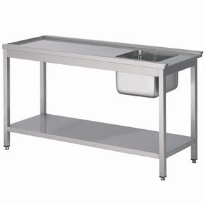 Table d'approvisionement pour lave vaisselle avec tagre 1200  gauche pour 7280.0050-0055-0060-0065 1200x750x900