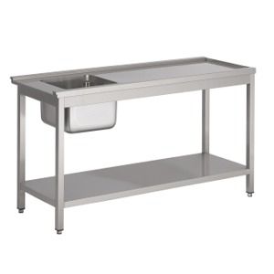 Table d'approvisionement pour lave vaisselle avec tagre 1200  droite pour 7280.0050-0055-0060-0065 1200x750x900