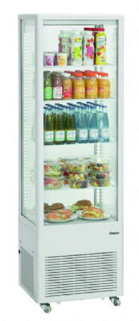 Vitrine rfrigre de comptoir panoramique blanche - 235 litres - 525x455x1703 mm