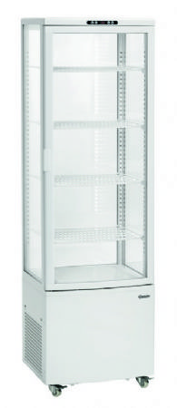 Vitrine rfrigre de comptoir panoramique blanche - 235 litres - 525x455x1703 mm