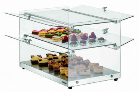 Vitrine de buffet ptisserie  2 niveaux - 550x375x370 mm