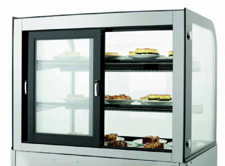 Vitrine rfrigrante mobile libre service avec portes coulissantes  l'arrire - 270 litres - 905x690x1210 mm