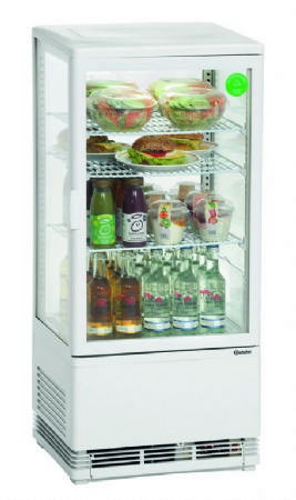 Vitrine rfrigre de comptoir panoramique blanche - 78 litres - 435x385x960 mm