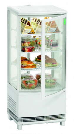 Vitrine rfrigre de comptoir panoramique blanche - 86 litres - 425x435x980 mm