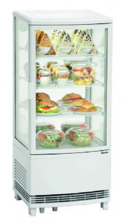 Vitrine rfrigre de comptoir panoramique blanche - 86 litres - 425x435x980 mm