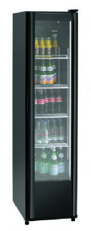 Rfrigrateur  boissons noir avec 1 porte vitre - 300 litres - 480x775x1995 mm