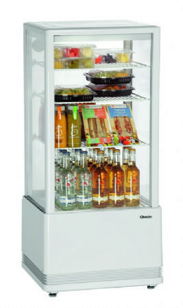 Vitrine rfrigre de comptoir panoramique blanche - 78 litres - 450x405x1030 mm