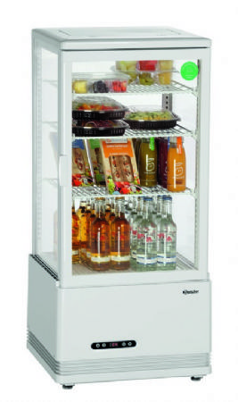 Vitrine rfrigre de comptoir panoramique blanche - 78 litres - 450x405x1030 mm