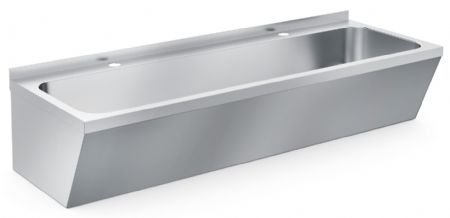 Lavabo double en acier inox 1200x425x165mm