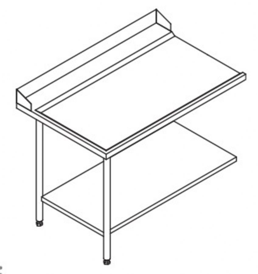 Table entre/sortie pour machines  paniers 600 x 500 - Configuration en angle - 70205