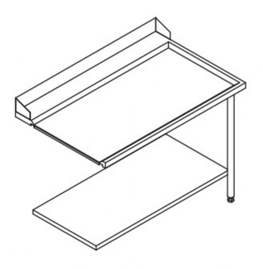 Table entre/sortie pour machines  paniers 600 x 500 - Configuration en angle - 70207