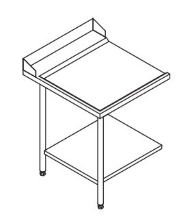 Table entre/sortie pour machines  paniers 600 x 500 - Configuration en angle - 70215