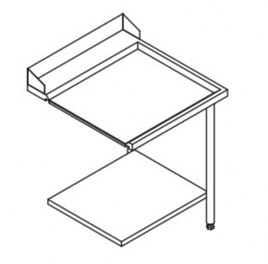 Table entre/sortie pour machines  paniers 600 x 500 - Configuration en angle - 70217