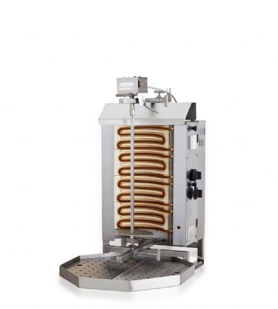 Gyros machine a kebab electrique moteur au-dessus 4 zones de chauffage 440x550x870