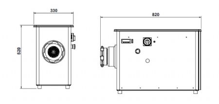 HACHOIR 22 AVEC TTE FIXE RFRIGRE - 450KG/H 230V - BOUCHERIE