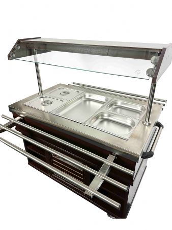 Buffet rfrigr en inox +4/+8 pour 5 bacs GN 1/1 - 1900x700x1400 mm