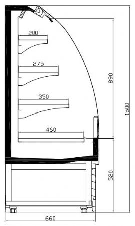 Vitrine rfrigre professionnelle 1000x660x1500