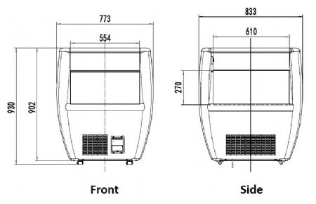 lot de refroidissement supermarch 772x833x930