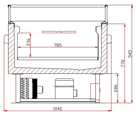 lot de refroidisseement/congelation commutable supermarch 1530x995x950