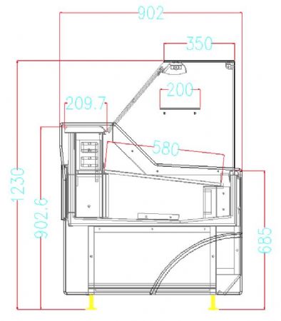 Vitrine rfrigre professionnelle wesley 1340x902x1230