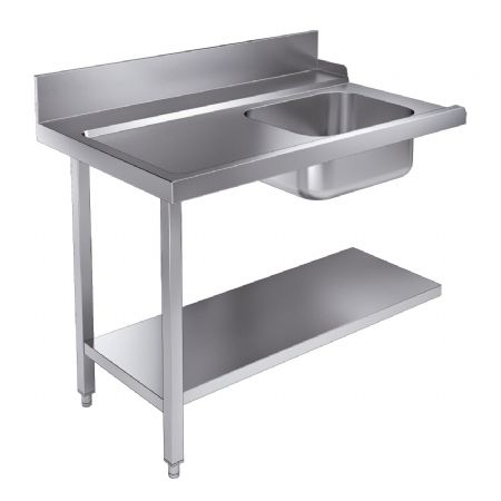 Table d'approvisionement pour lave vaisselle avec tagre 1200  gauche pour 7280.0045-0046 1200x750x900