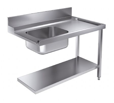 Table d'approvisionement pour lave vaisselle avec tagre 1200  droite pour 7280.0045-0046 1200x750x900