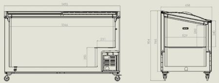 Conglateur bahut professionnel vitr 461 l 1494x659x879