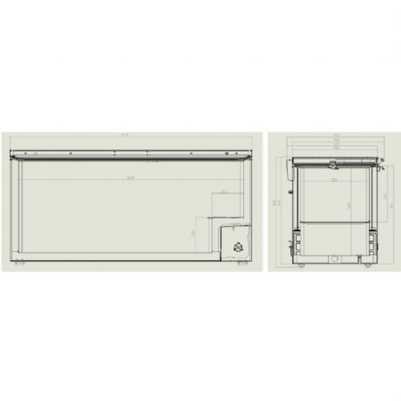 Conglateur bahut professionnel couvercle en inox 572 l 1775x743x840