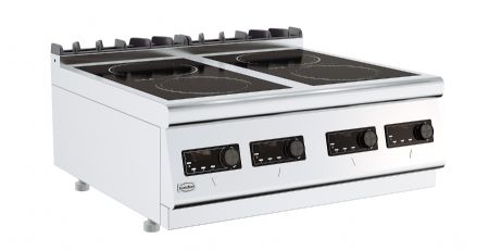 Cuisiniere induction professionnelle electrique 4 plaques 800x700x300