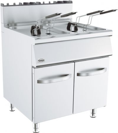 Friteuse professionnelle a gaz 2x15l 800x700x900