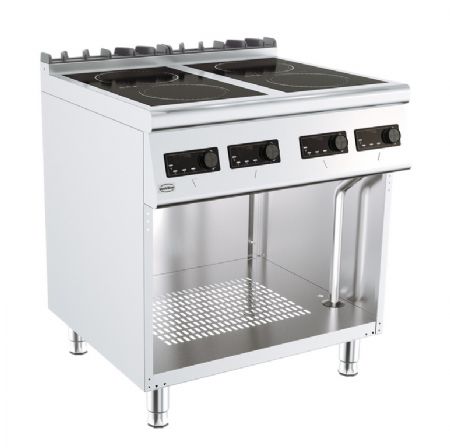 Cuisiniere induction professionnelle electrique 4 plaques 800x700x900