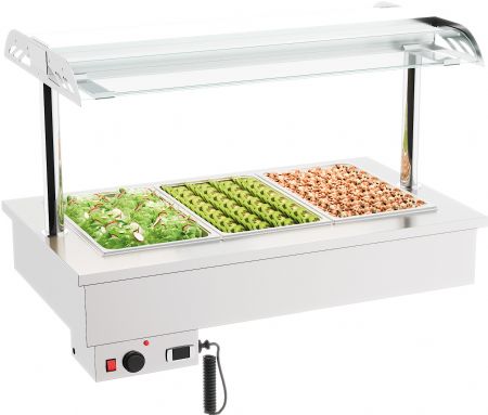 Bain marie professionnel self encastrable 3/1 1200x700x1050