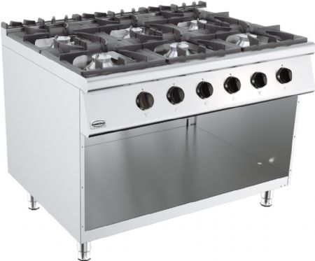 Cuisiniere professionnelle a gaz 6 bruleurs 1200x900x900