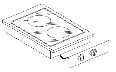 Cuisiniere professionnelle en cramique 2 zones 400x600x260