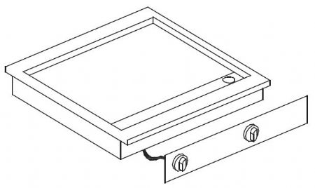 Plancha professionnelle electrique chrome 625x600x181