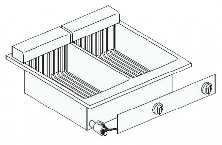 Friteuse professionnelle electrique 2x10l 11kw 600x600x356