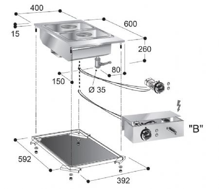 Bain marie professionnel 400x600x260