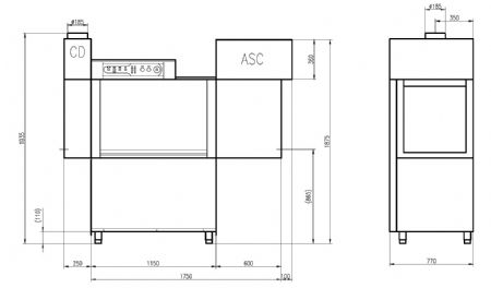 lave-vaiselle professionnel transporteur en rack 1150x790x1710