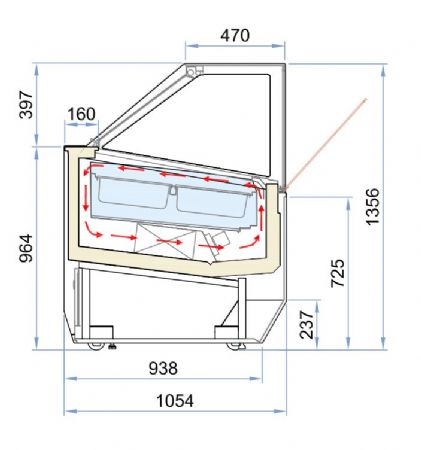 Vitrine  creme glace millenium 12 1166x1054x1356