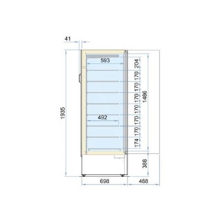 Conglateur porte vitre marin statique 520x740x1935