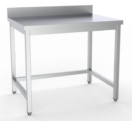 600 table de travail inox  dessous ouvert avec dosseret dmontable largeur  largeur  800 800x600x900