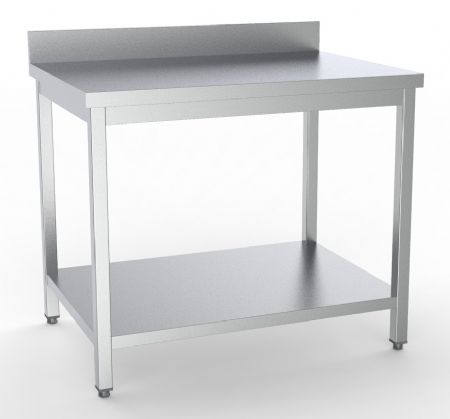 600 table de travail inox  tagre avec dosseret dmontable largeur  largeur  700 700x600x850