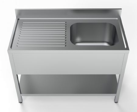 600 plonge inox avec tagre 1  droite  1200 1200x600x850