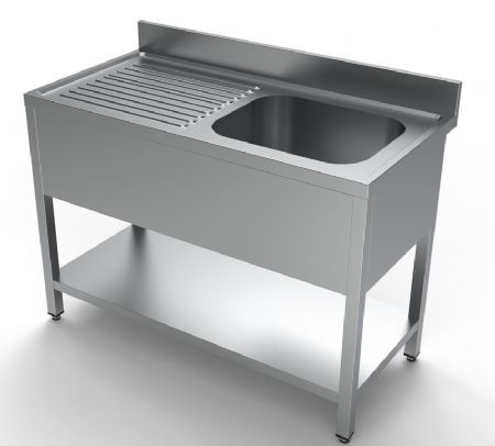 600 plonge inox avec tagre 1  droite  1200 1200x600x850