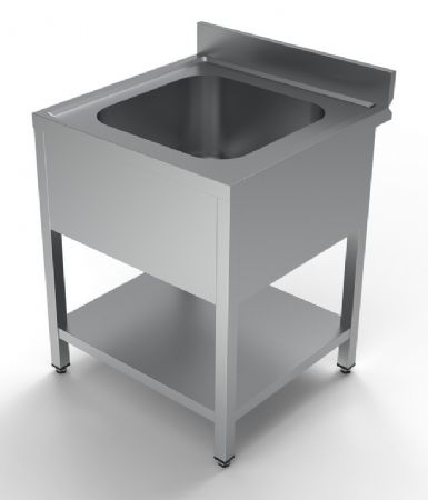 700 plonge inox avec tagre 1 centre largeur  700 700x700x850