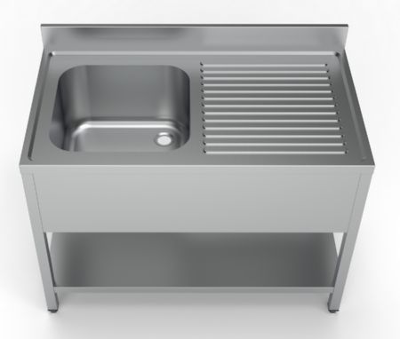 700 plonge inox avec tagre 1  gauche largeur  1200 1200x700x850