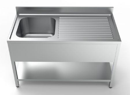 700 plonge inox avec tagre 1  gauche largeur  1400 1400x700x850